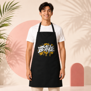 Tablier de cuisine DZ Style Urbain au design graffiti street art d'inspiration algérienne, visage stylisé hip-hop